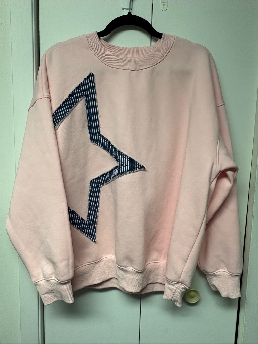 Altar'd State light pink oversized crewneck sweatshirt with Star
